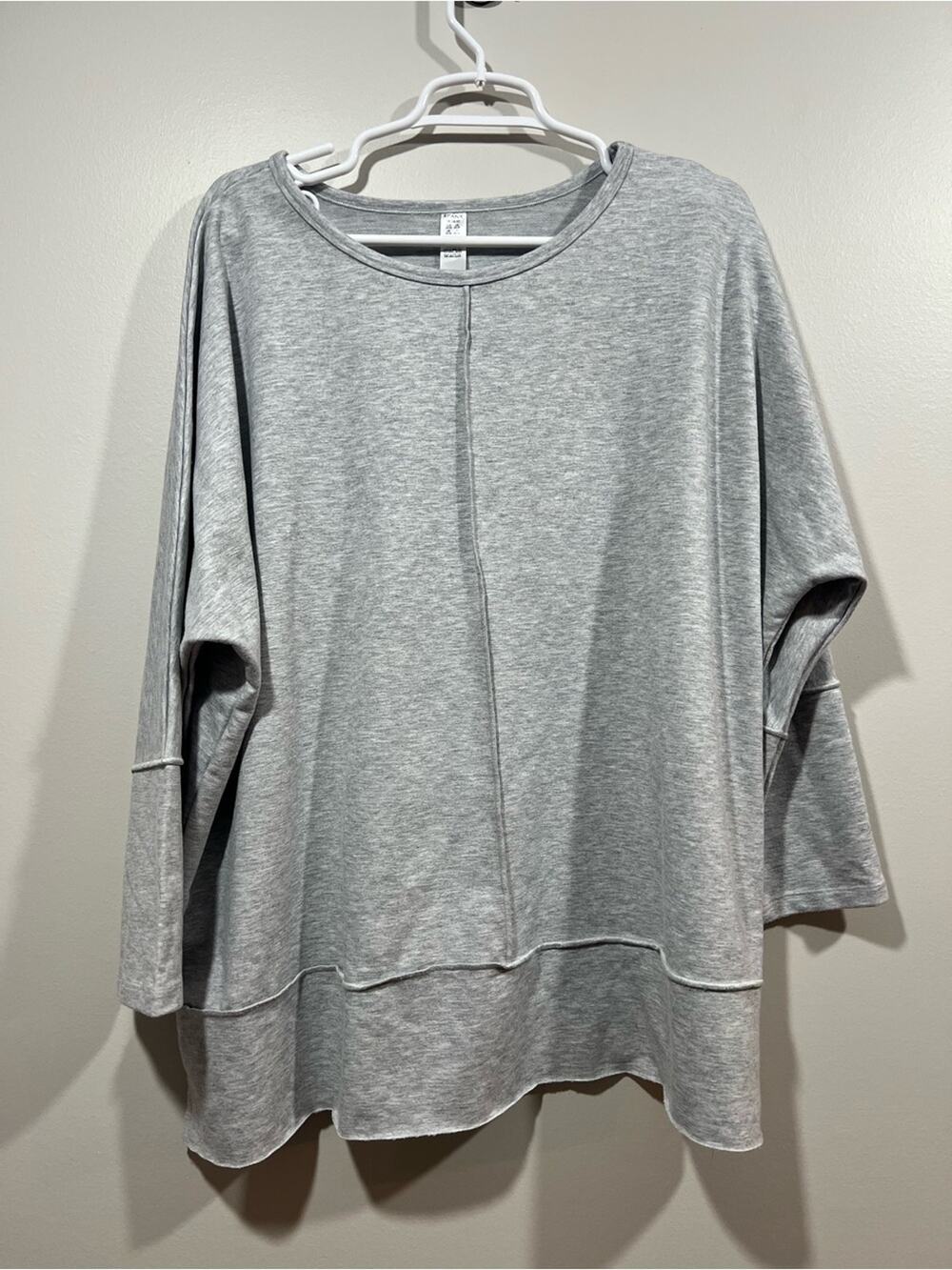 SPANX Light Gray Relaxed Long-Sleeve Top